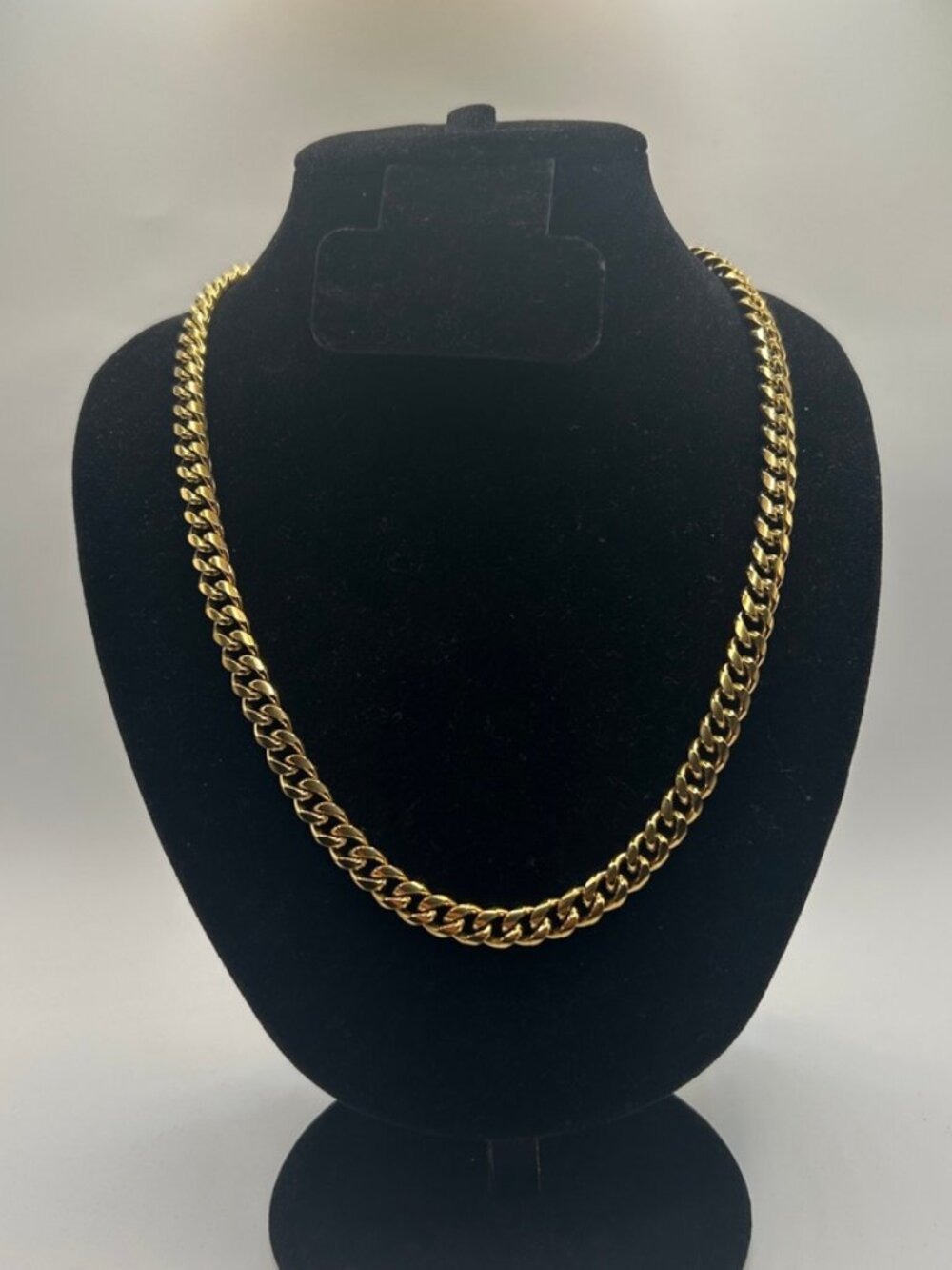 Miami Cuban Link Chain 7mm 24 Inch Real Gold Stainless Steel Plated Solid Mens